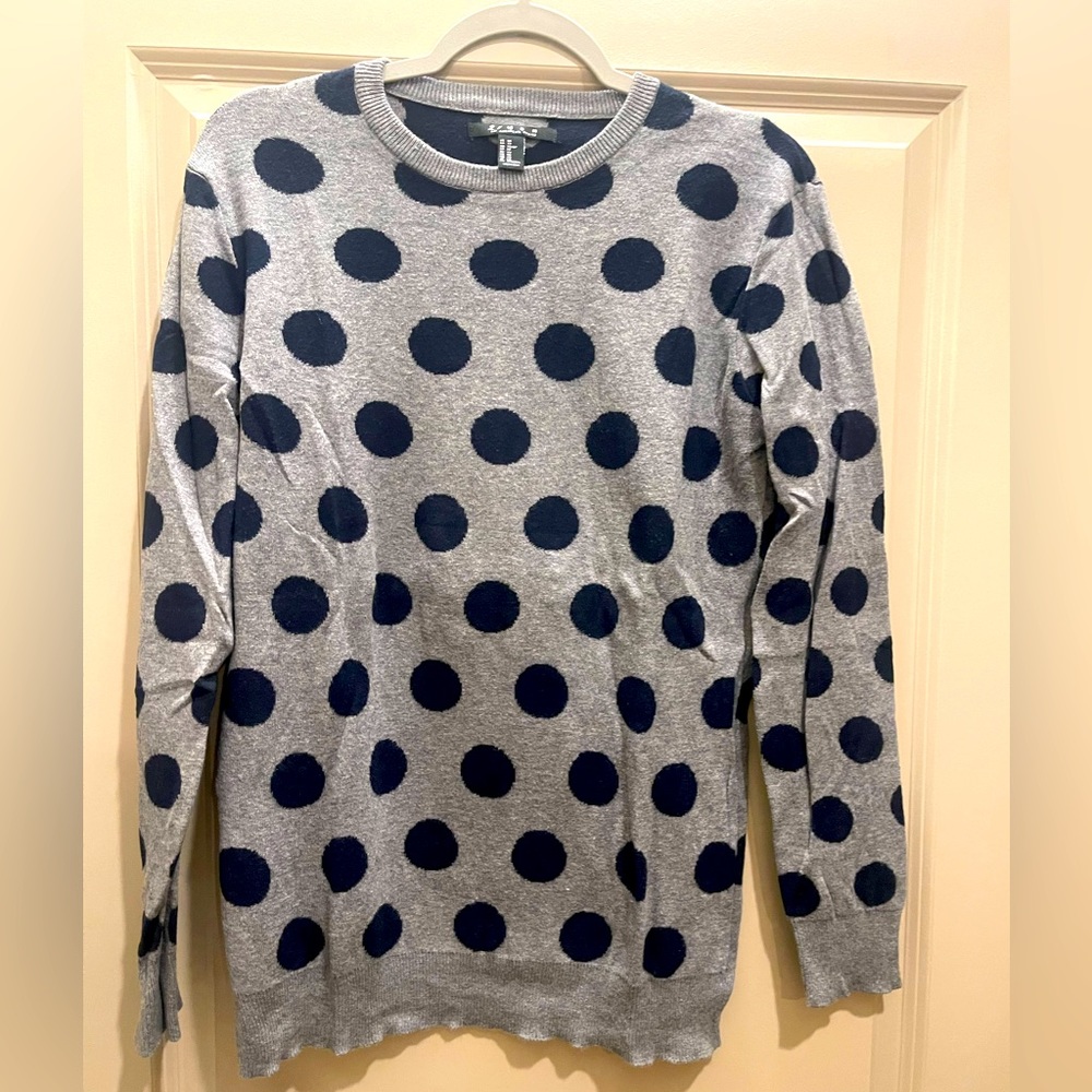 Men’s Forever 21 or 21men Grey Polka Dot Crewneck Sweater